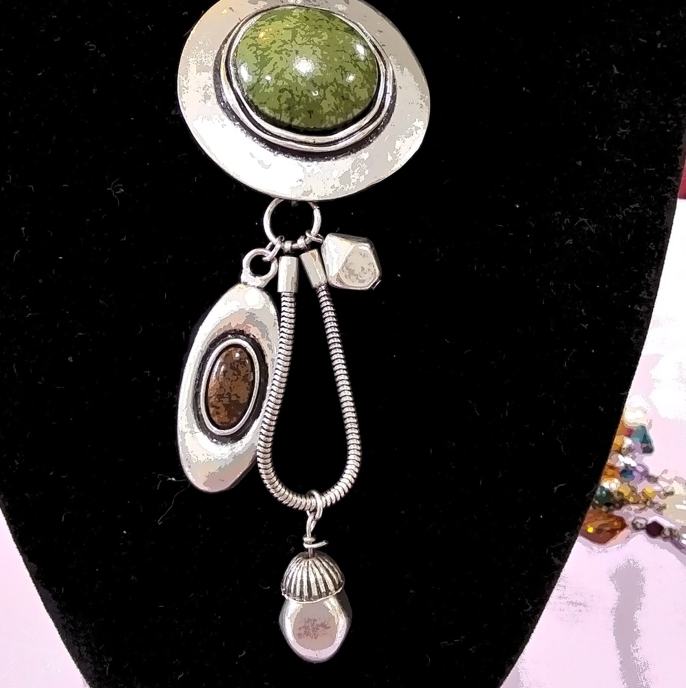 Green and silver vintage statement piece.
